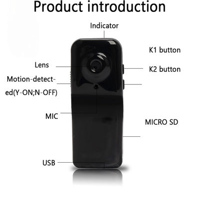دوربین قابل حمل 960P Mini DV HD پشتیبانی از USB پشتیبانی از قابلیت تشخیص فیلم